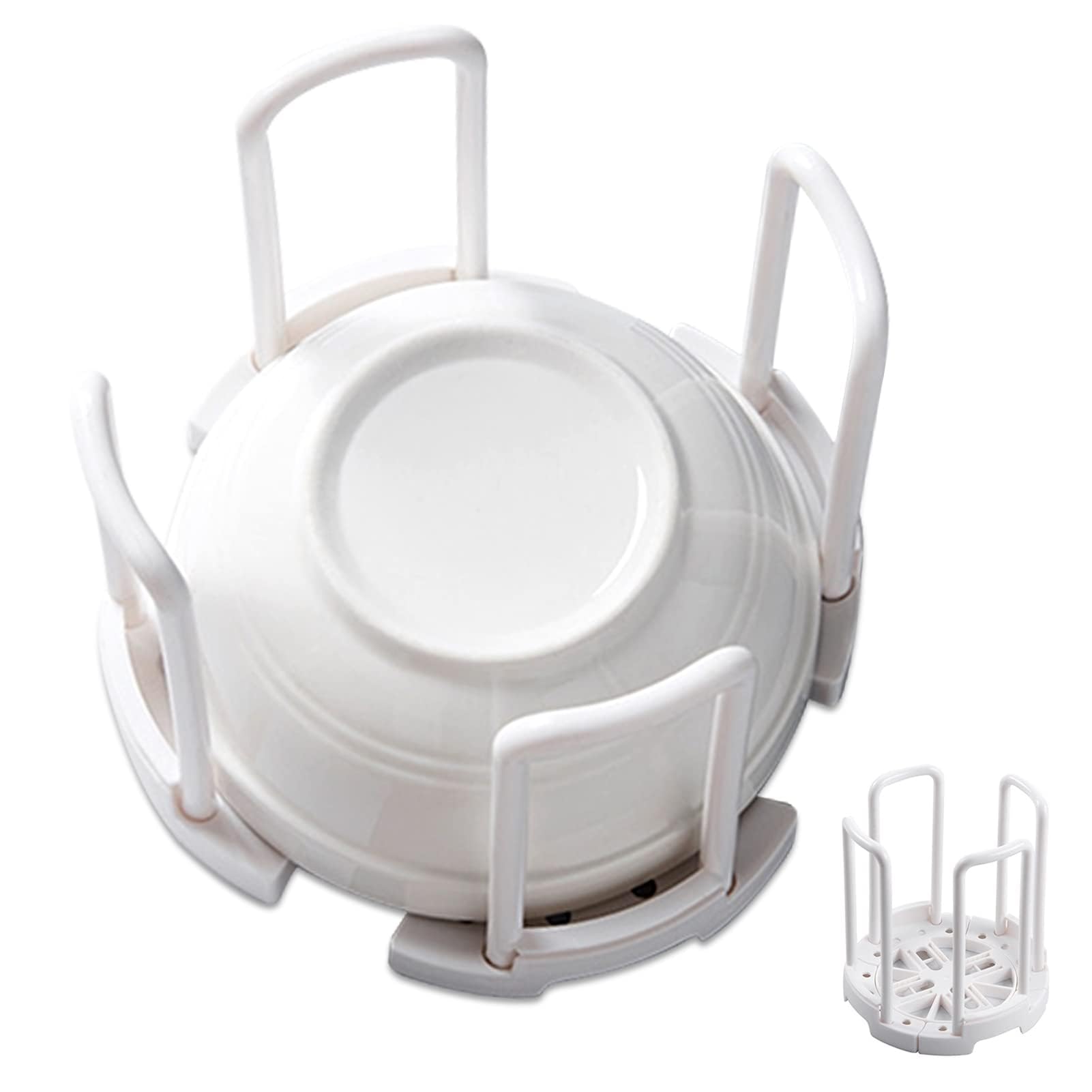 Bowl Rack, Adjustable Plate Holders for Dinner Plates Retractable Plates Organizer Dish Holder Plate Dish Rack Organizer with Handle for Kitchen Bowl Organizer