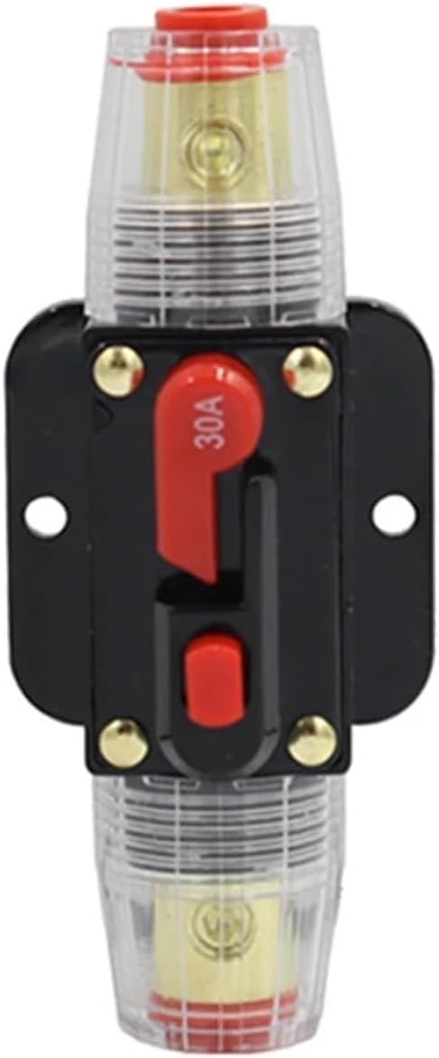20/30/40/50/60/80/100/125/150A 12V Car Audio Modification Stereo Amplifier Circuit Breaker Automatic Reset Fuse Holder Switch(30A)