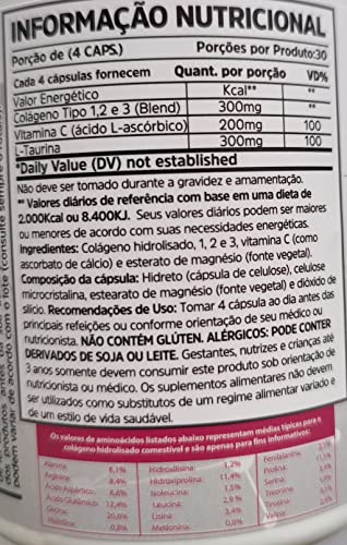 Collagen 3x Type 1,2,3 18 Aminoácidos Sunfood 120 Cápsulas Kit 2 Unidades