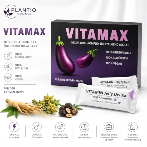VITAMAX Natural Edition – Herbal Complex für Männer – Pflanzliche Formel für Energie & Vitalität – Praktische Wochenpackung 7 Einzelbeuteln