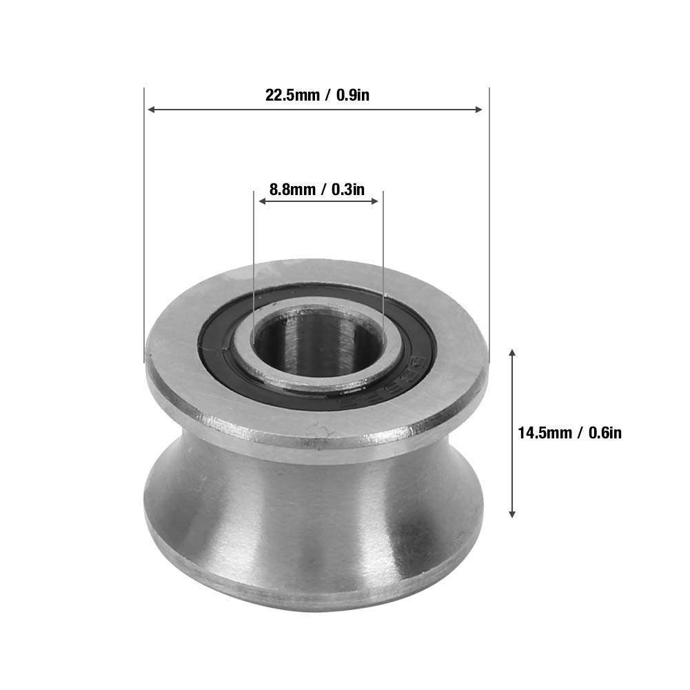 20 Cuscinetti A Sfera V623ZZ - Acciaio Inox 3x12x4mm Con Scanalatura A V Per Guide Lineari
