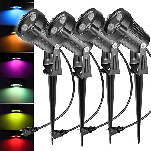 Ourleeme Lawn Flood Light Stake, 2-In-1 Waterproof Outdoor Remote Controlle Landscape Lighting Spotlight Wall Light For Yard Garden Driveway Pathway Pool #TOP5