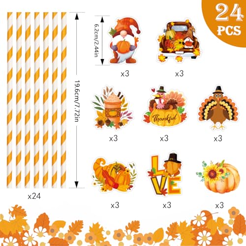 Pitillos de papel Naranja y Blanco 24 unidades miniatura 2