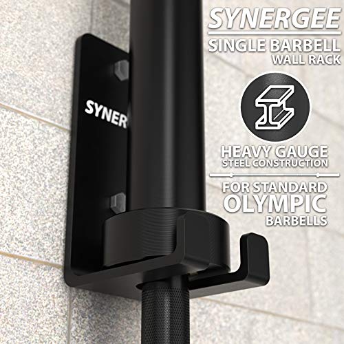 Synergee-1-2-or-5-Barbell-Holder-Vertical-Hanging-Barbell-Rack-Holds-Bars-Curl-Bars-Hex-Bars-Tricep-Bars-Excellent-Compact-Vertical-Storage-Organization-for-Home-Commercial-Garage-Gyms