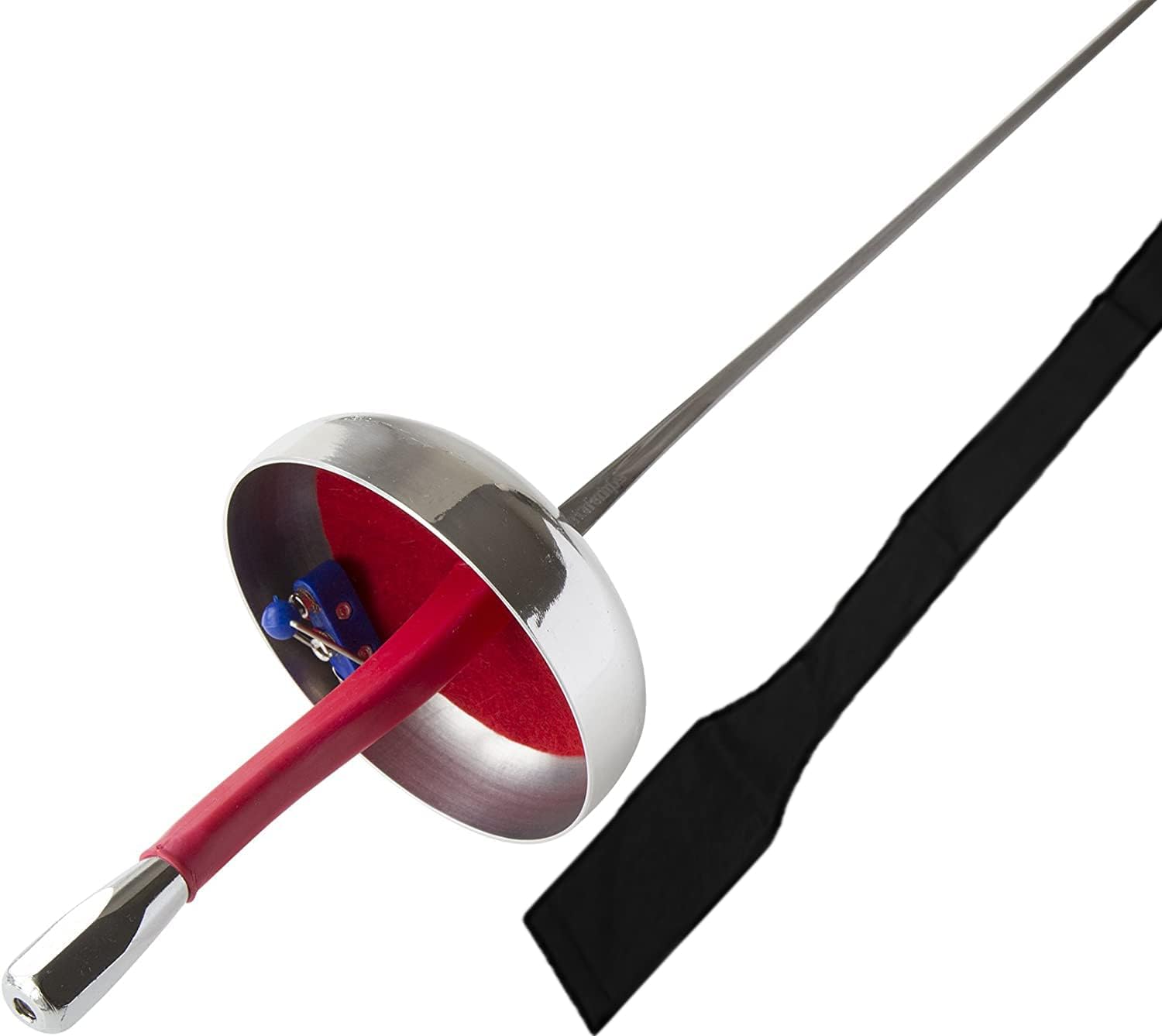 Sword with French Grip - with Weapon Bag & Body Wire Electric Socket - Standard Adult Size 5 Olympic Blade - Red | Left