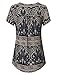 Vinmatto Women's Summer Short Sleeve V Neck Flowy Tunic Top(XXL,Multi Deep Blue)