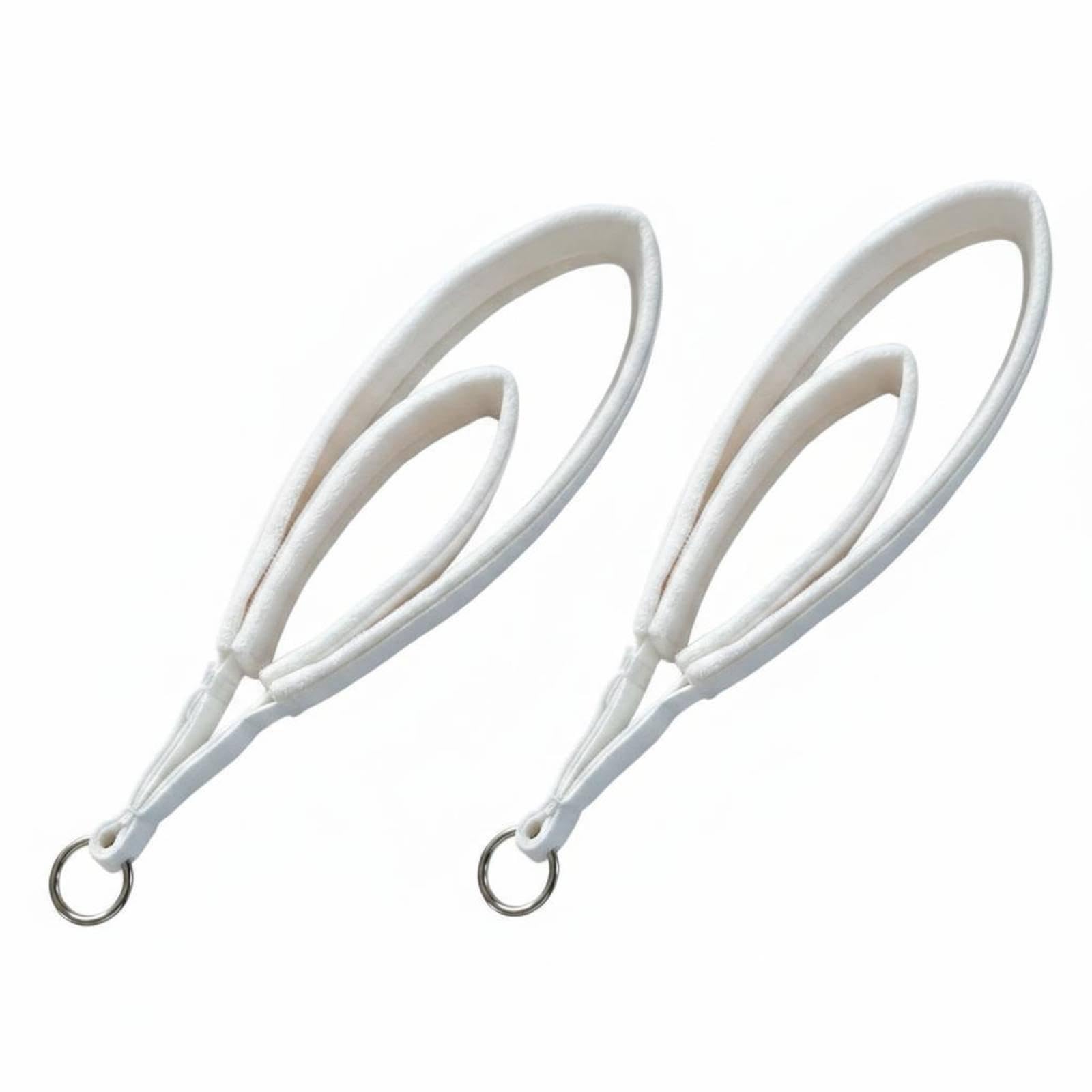 Double Loop Pilates Strap Soft Fleece Pilates Loop Strap White Color for Gym Workout-image-5