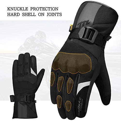 Madbike Motorcycle Motocross Waterproof Gloves For Winter Touchscreen Gauntlet (Black, Xl) #TOP3