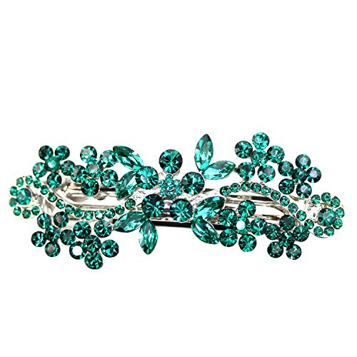 Faship Gorgeous Emerald Green Crystal Hair Barrette Clip #TOP23