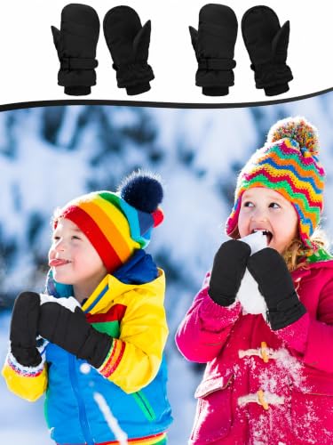 Image of Geyoga 4 Pairs Kids Mitten Waterproof Ski Gloves