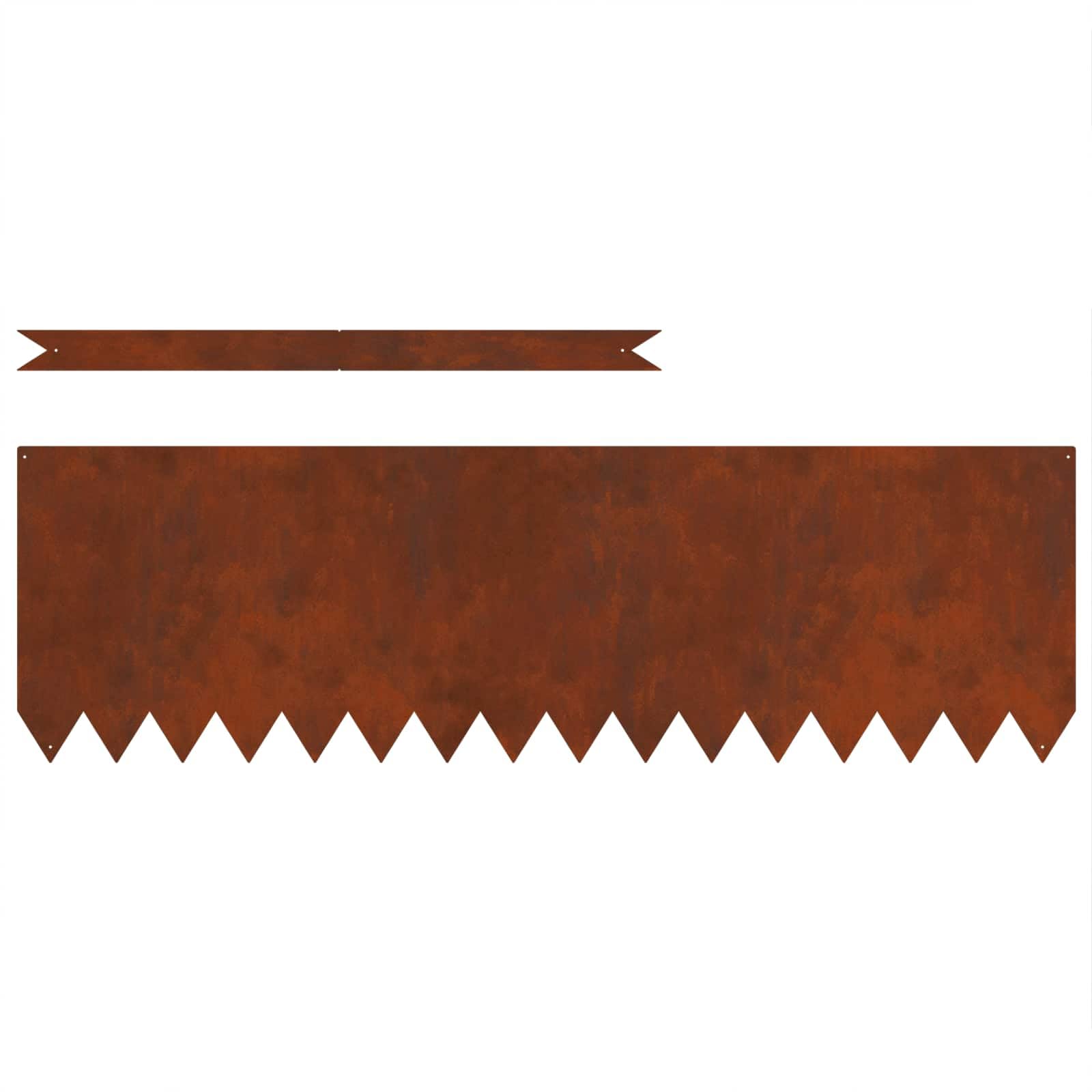Lot de 50 bordures de pelouse rouillées - 100 x 0,05 x 30 cm - Bordure de jardin en matériau résistant aux intempéries pour une délimitation claire des parterres de fleurs et des chemins