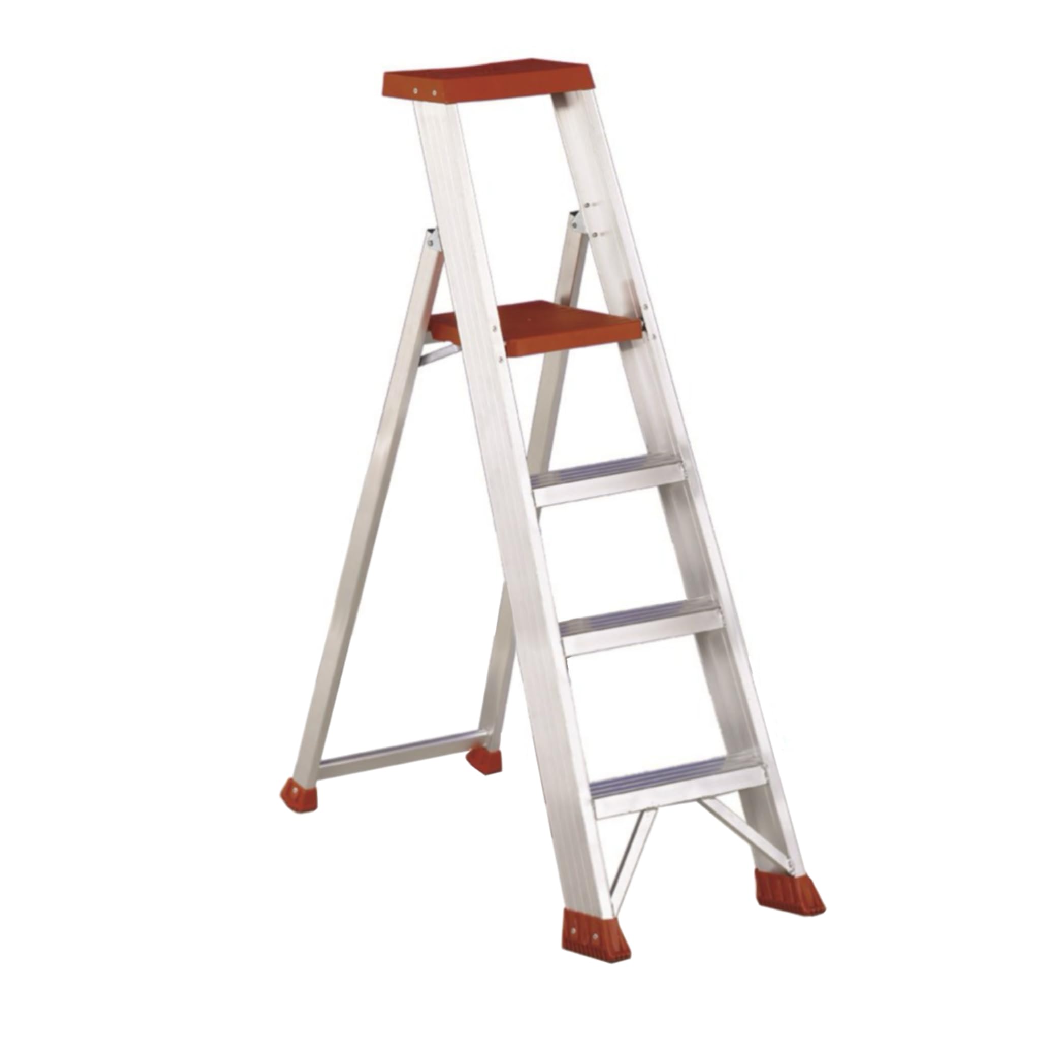Svelt Sgabello Professionale in Alluminio 4 Gradini con Guarda-Corpo e Vaschetta Portaoggetti – Portata 150kg