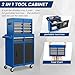 Goplus Rolling Tool Chest, 5-Drawer Tool Box Organizer w/Lockable Wheels & Sliding Drawers & Detachable Top & Adjustable Shelf, Tool Storage Cabinet for Garage Workshop (Blue)