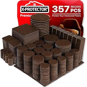 X-PROTECTOR 357 pcs Premium Huge Pack Felt Furniture Pads! Quantity of Furniture Sliders with Many Big Sizes â Your Ideal Floor Protectors. Protect Your Hardwood & Laminate Floor!