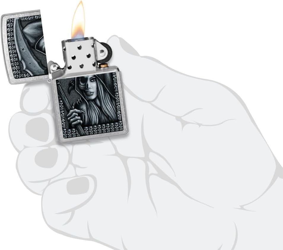 Zippo Grim Beauty Design Street Chrome Pocket Lighter