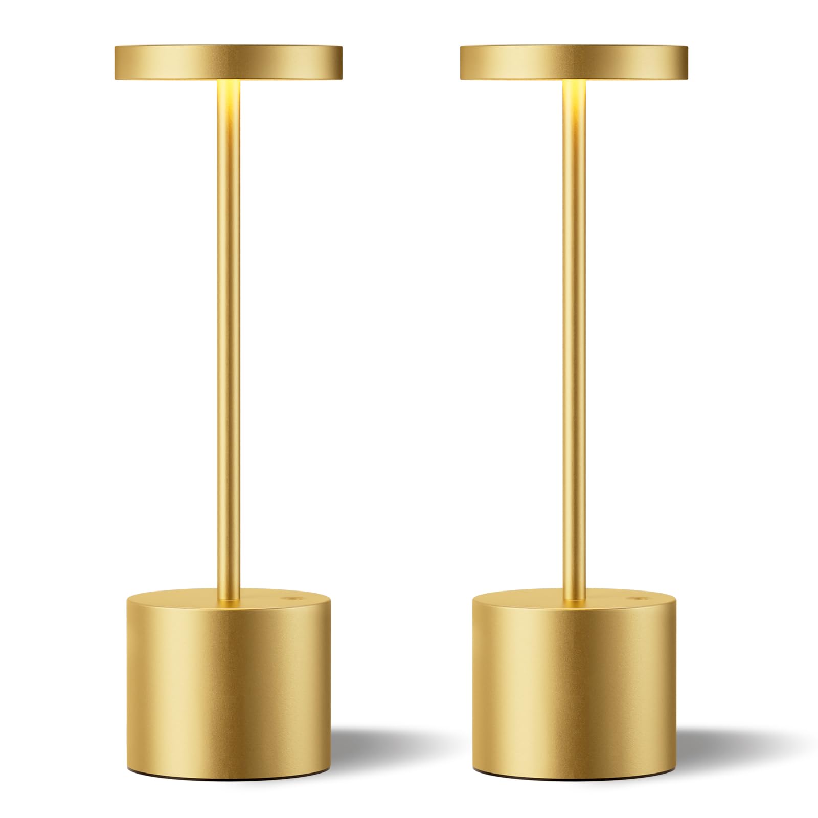 Kakanuo Gold Cordless Lamp Set Rechargeable Lamps 3 Color Temperature LED Outdoor Wireless Lamp Battery Operated Lamps Stepless