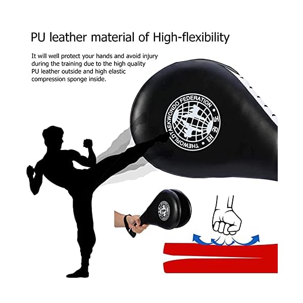 winwon-Taekwondo-Kick-Pads-Target-Durable-TKD-Kicking-Targets-Training-Paddles-Double-Strike-Pads-for-Kickboxing-and-Karate-Training-Style-2Blackred2-pcs Taekwondo Kick Pads, Target Durable TKD Kicking Targets Training Paddles, Double Strike Pads for Kickboxing and Karate Training (Style 2,Black+red,2 pcs)