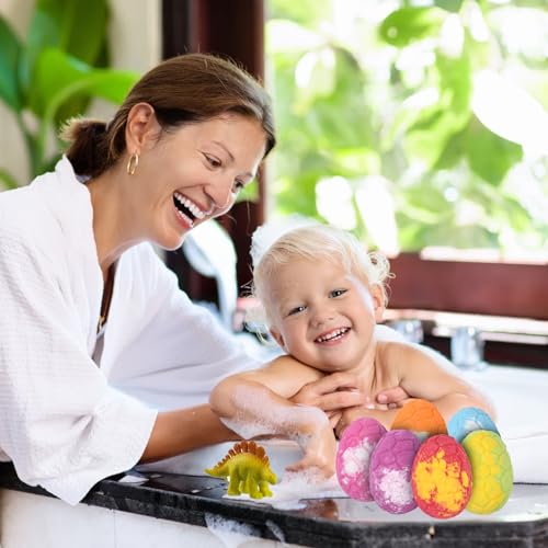 Bezavea 6 Pack Bath Bombs for Kids with Surprise Dinosaurs Toys Inside, Handmade Large Bath Bombs Gift Set, Natural Essential Oil SPA Bath Fizzies Set, Christmas Birthday Gifts for Boys Girls - Image 8