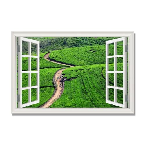 NHLDZYH Marco Interior. Ventana Falsa Decorativa - Cuadro de Lienzo con Paisaje para Interior - Decoración para Hogar, Oficina o Comercio - Listo para Colgar. C170. 30x45cm.