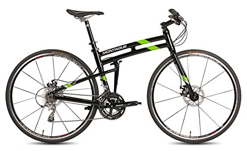 Montague Fit 19" Gloss Black/Green 30 Speed Folding Speed Bike