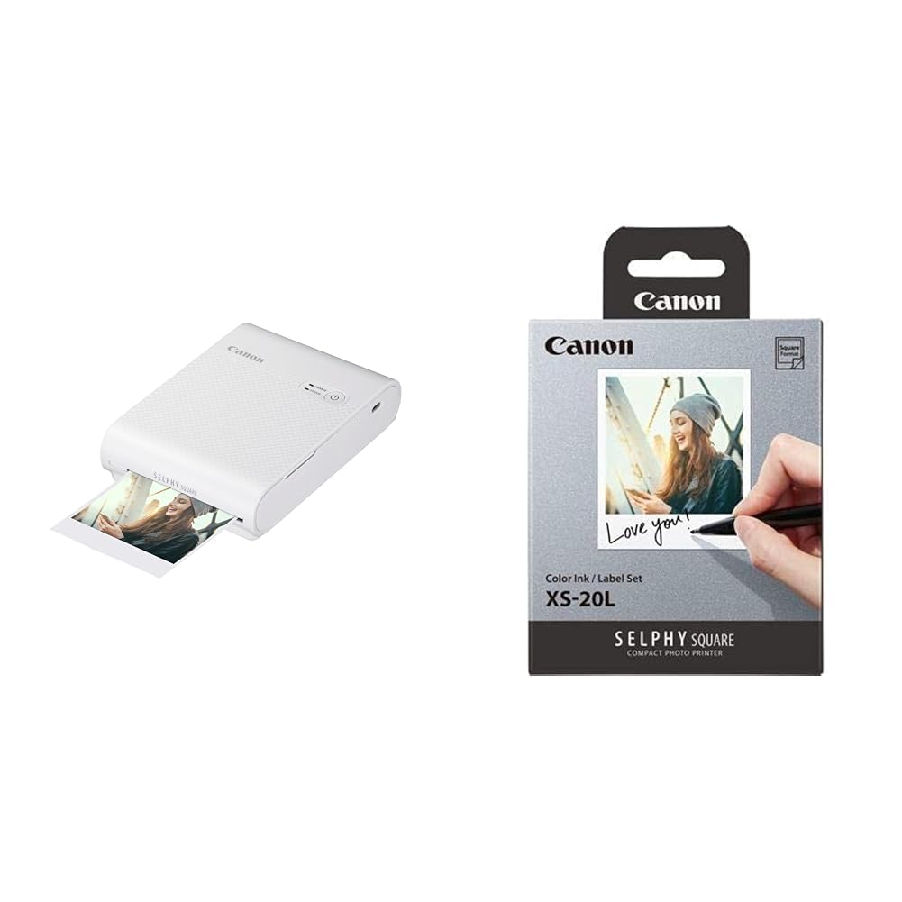 Canon SELPHY Square QX10, weiß inkl XS-20L Original Farbband/Papierset, 20 Blatt