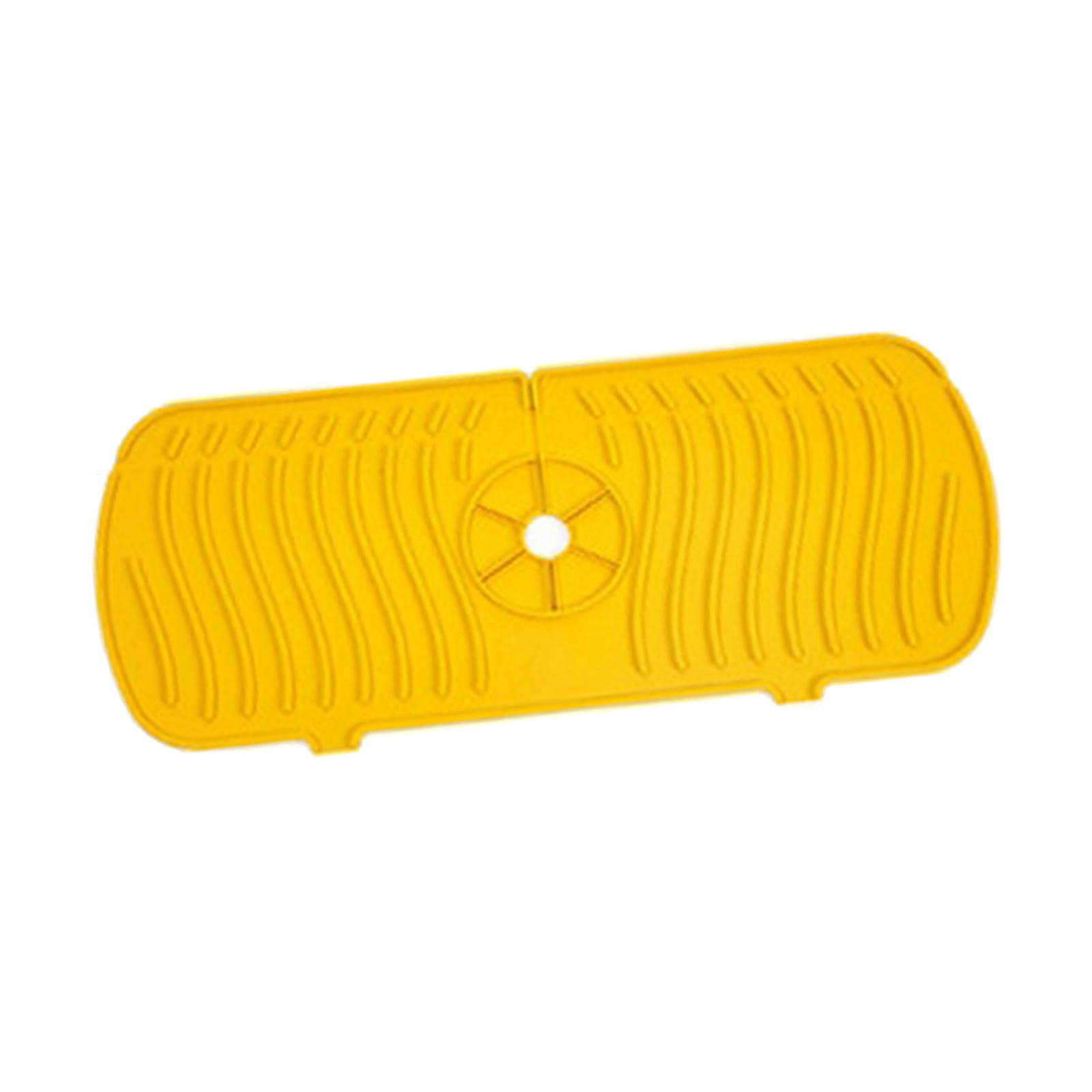 Duiaynke Silicone Faucet Absorbent Pads Behind Faucet Dish Drying Faucet Counter Mat for Kitchen Home (Yellow)