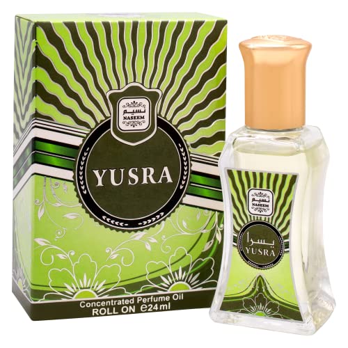 YUSRA Perfume Oil Rollerball Non Alcoholic Fragrance Oil Amber Floral Perfumes for Women by Naseem Perfume 24 mL / 0.81 fl. oz. (Pack of 1) - Long Lasting Women's Fragrances.