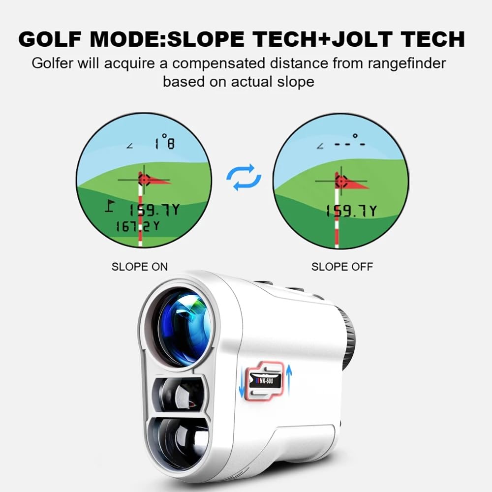Télémètre laser de golf de 600 m avec verrouillage du drapeau pour monoculaire de chasse camouflage de 1000 m (noir)
