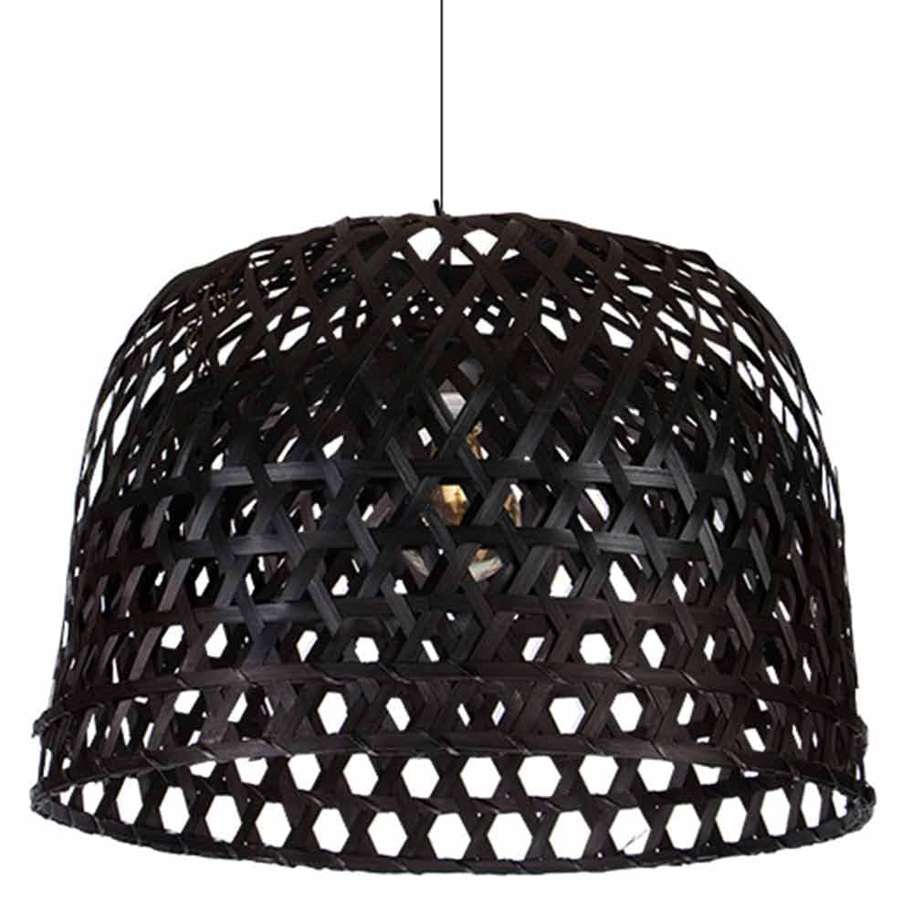 Lámpara Colgante Tejida De Bambú Lámpara Artesanal Decorativa De Arte De Ratán Iluminación del Hogar Retro Negro Iluminación Lámpara Colgante De Bambú Tejida A Mano Hueca E27 para Dormitorio