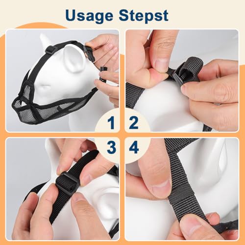 KIRZAX Französische Bulldogge Maulkorb, einstellbare Atmung Mesh,Maulkorb für Hunde mit abgeflachter,Maske für Hunde mit Kurzer,Anti Beißen Kauen Bellen(S,Schwarz)