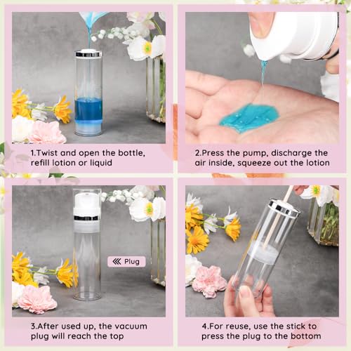 Image of Segbeauty 5oz Clear Refillable Cosmetic Containers,Pack of 3 Airless Pump Bottles 150ml Empty Travel Size Bottles Airless Cosmetic Pump Container Vacuum Cosmetic Travel Bottle for Toiletries