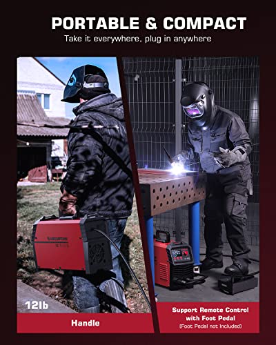 Arccaptain Tig Welder 200A, High Frequency 110V/220V Dual Voltage Tig/Stick/Arc 2 In 1 Welder Led Digital Display Welding Machine With 2T/4T Function And Tungsten Electrode #TOP4