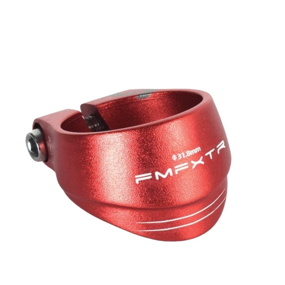 Collarino Reggisella Morsetto reggisella for bicicletta in lega di alluminio 31,8/34,9 mm tubo sella MTB Clip bici Parti(Red-31.8-wide)