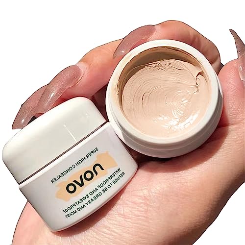 Small Jar of Matte Concealer Professional Facial Strong Concealer Long-Lasting Waterproof No Sticking Powder No Makeup Full Coverage Dark Circles Acne Marks Tattoo