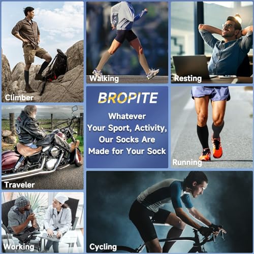 Image of bropite Zipper Compression Socks Women & Men - 2Pairs Calf Knee High 15-20mmHg Open Toe Compression Stocking suit for Walking