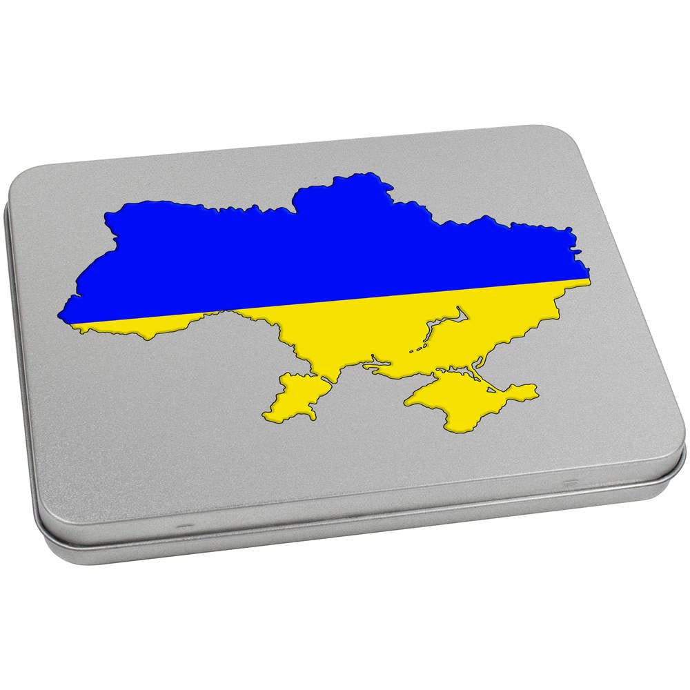 Azeeda 170mm 'Ukraine Country' Metal Hinged Tin/Storage Box (TT00174674)
