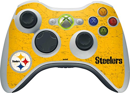 Skinit Decal Gaming Skin Compatible with Xbox 360 Wireless Controller - Officially Licensed NFL Pittsburgh Steelers - Alternate Distressed Design
