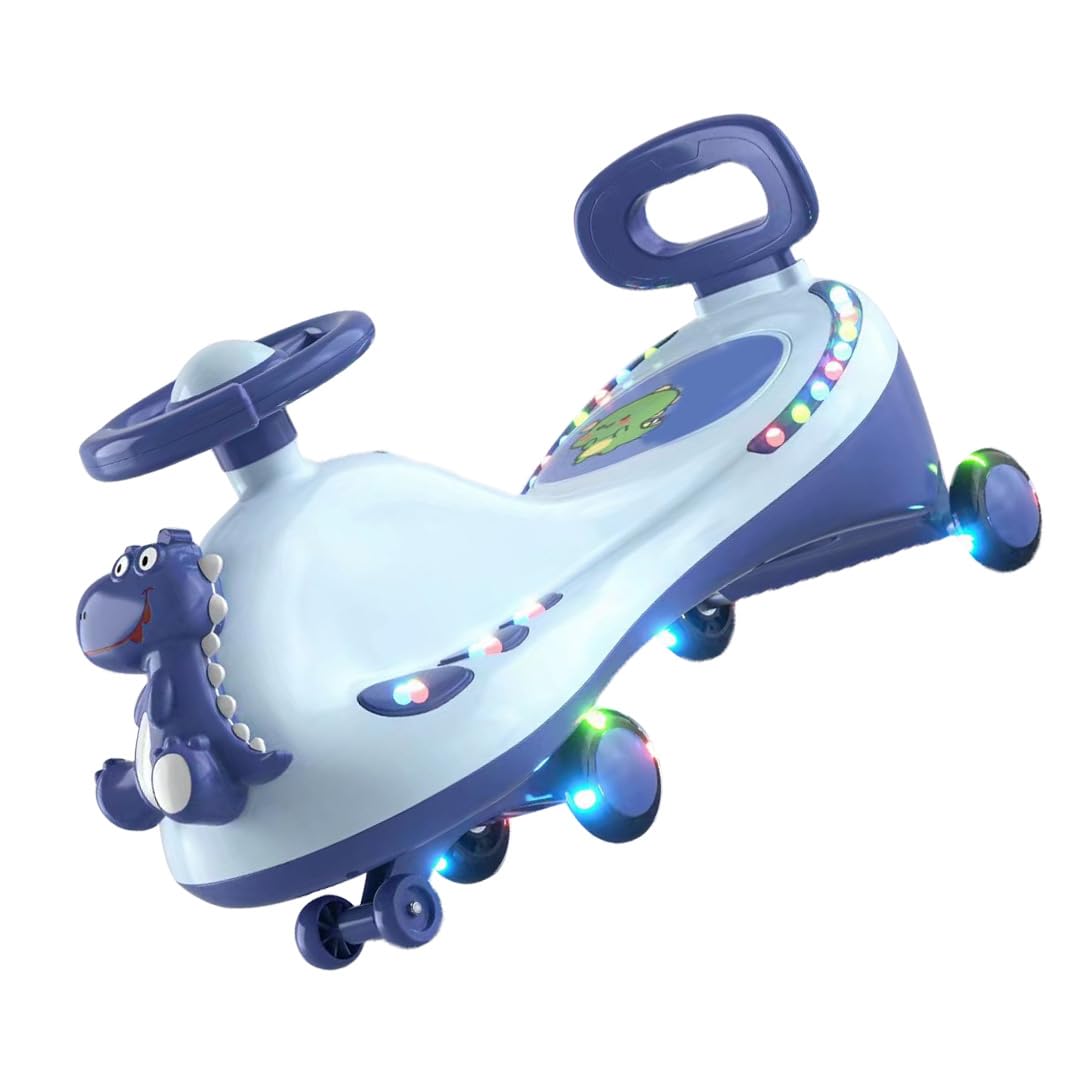 Naroote Wiggle Car Uniwersalna Zabawka do Jeżdżenia dla Dzieci z Cichym Efektem świetlnym do Zabawy na świeżym Powietrzu i ćwiczeń (BLUE)