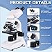 Microscope for Adults & Kids,40-2500X Binocular Microscope for School Lab & Home Schooling,with Mechanical Stages,Slides Set & Phone Holder