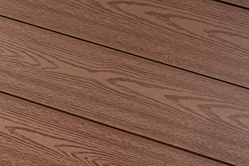 DeToWood WPC-Zaun l Sichtschutz-Zaun Steckzaun Gartenzaun Komplettset Aluminiumpfosten I zum Einbetonieren I Braun (10x… – Bild 3