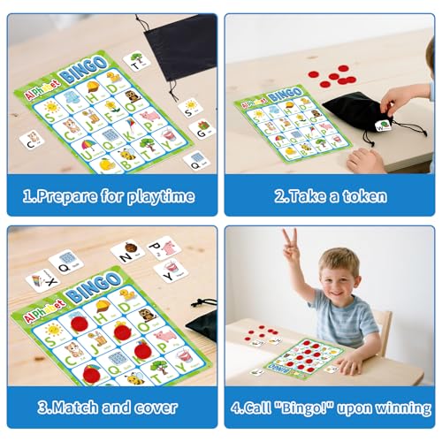 Alphabet Bingo Game, Letter&Number&Sight Word Bingo miniatura 5
