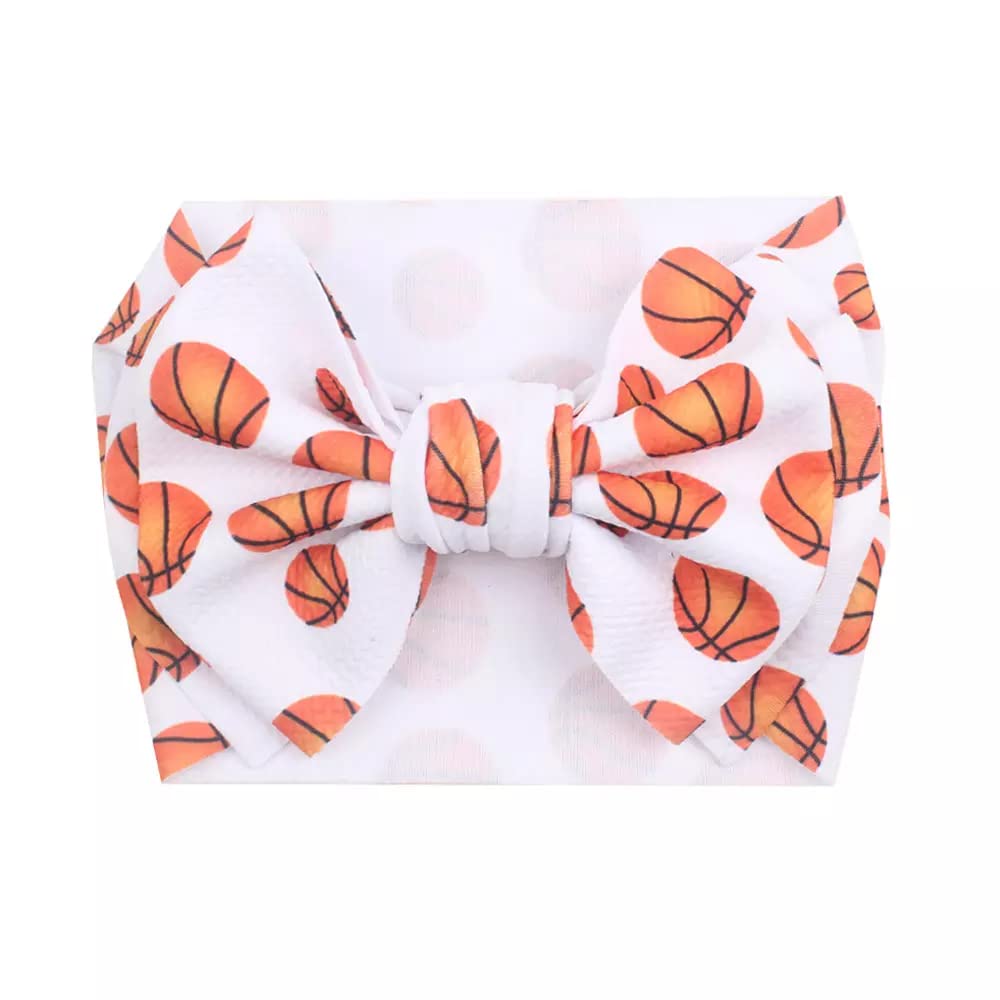 Basketball 7″ Bow Headwrap – Baby Girls upto 4 years Basketball 7″ Bow Headwrap – Baby Girls upto 4 years