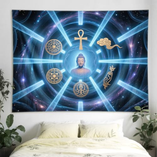 Tapisserie murale Mandala décoration grand format poster bouddhiste 150x200
