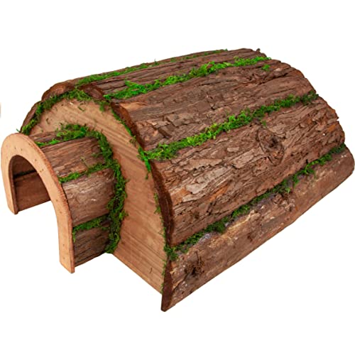 Garden Gear Natural Bark and Moss Hedgehog House Safe Outdoor Hibernation Wildlife Animal Shelter Waterproof & Predator Proof Habitat Hotel Hedgehog & Hoglet Home Nesting Feeding Station Box
