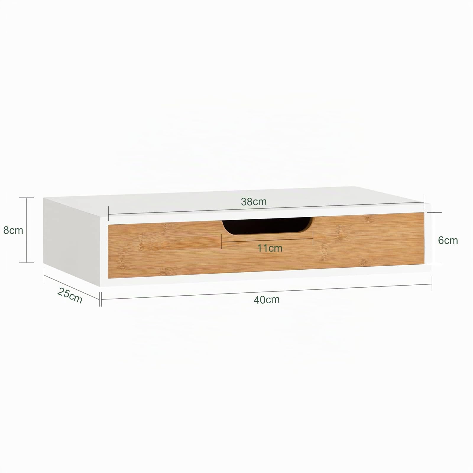 SoBuy FRG92-WN,Estante de Pared con Cajón, Estante Estantería para la Sala, Estilo Moderno,ES