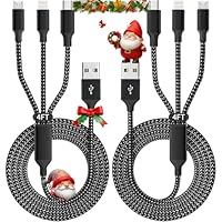 IDISON Multi Charging Cable(2Pack 4FT), 3 in 1 USB Charging Cable for Multiple Devices, Braided Universal Phone Charger Cord with Type-C, Micro USB, IP Port for iPhone17/16/14/Android Phones and More