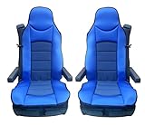  2x LKW-Sitz Blaue Sitzauflage Schonbezüge Sitzaufleger Polyester Neu Satz OVP Hochwertig