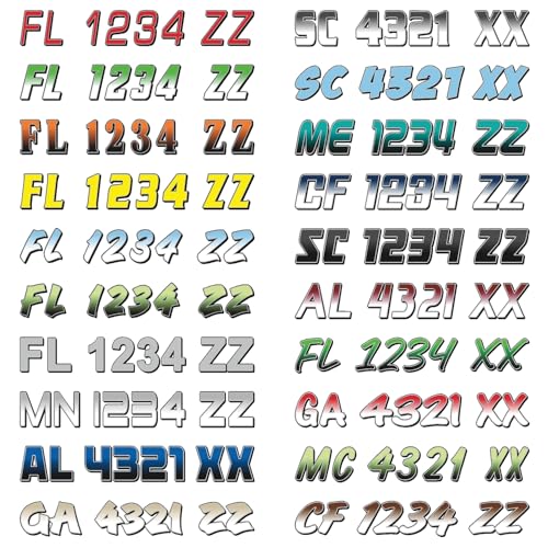Custom Boat Registration Numbers & Letters / 2 Sets/Vinyl Marine Hull ID Stickers X2 GR