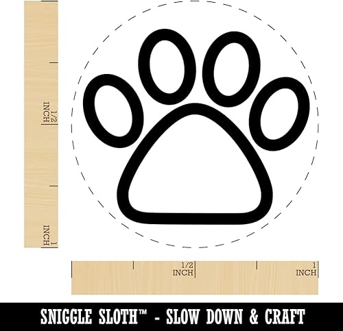 Miniatura 9 de Paw Print Outline - Sello de goma autoentintado para estampado de tinta, planificadores de manualidades, 34 pulgadas, pequeño, tinta morada