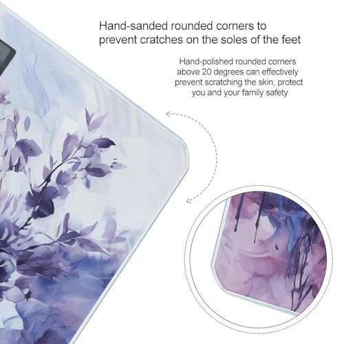 Báscula digital de baño con pintura abstracta lavanda miniatura 4